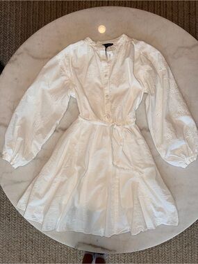Christian Lacroix White Embroidered Button-Front Top